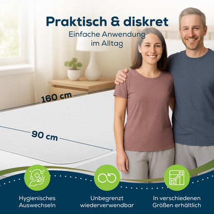 Sensalou Inkontinenz Betteinlage wasserdicht 90x160 cm - 4er Pack