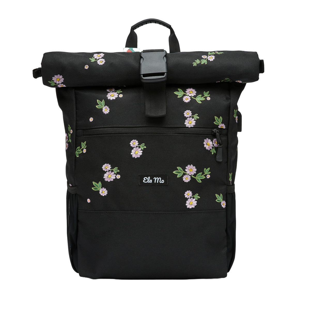 Ela Mo Rolltop Rucksack Damen Upsy Daisy mit Laptopfach und USB, für Sport, Uni und Reisen