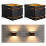 SSC-LUXon KOURA Wandlampe schwarz-gold, 2er-Set für G9 LED, Aluminium, indirekte Lichtausstrahlung