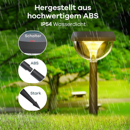 Linkind Castle Solar Wegeleuchten, 3000K warmweiss, IP54, 4 Stück