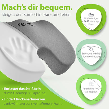 feela Orthopädisches Sitzkissen Medium – Ergonomisches Memory-Kissen
