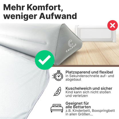 CHILDOO Rausfallschutz Bett – aufblasbares Bettgitter, 200 cm
