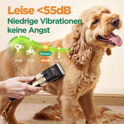 Gimars Hundeschermaschine 6-in-1 Set, kabellos, 7000 U/min, leise