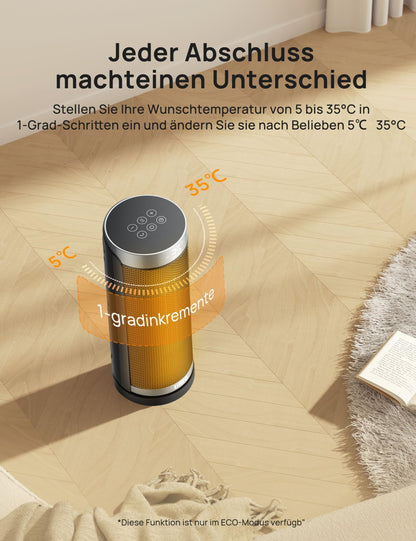 Dreo Heizlüfter Solaris Slim H3 PTC Keramik mit Fernbedienung