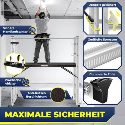 MASKO Alugerüst 4in1 – Arbeitsgerüst und Leiter bis 150 kg