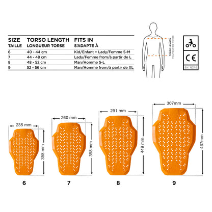 Furygan Full Back Fury D3O EVO Rückenprotektor Level 2 Orange