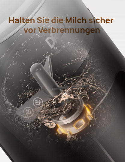 DREO Milchaufschäumer 8-in-1 elektrisch Edelstahl 270 ml Schwarz