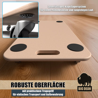 BigDean Möbelroller 3er Set Transportroller 250 kg Rollbrett MDF