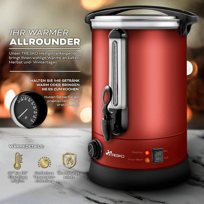 TRESKO Glühweinkocher Einkochautomat - 6.8L, 1500W Edelstahl
