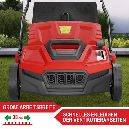 ONBEST 2in1 Elektro-Vertikutierer 1800 W, 38 cm, 45 l Fangkorb