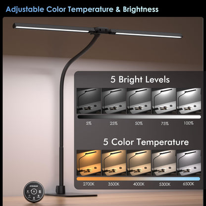 EYOCEAN Doppelkopf Monitorlampe – Dimmbar mit Fernbedienung