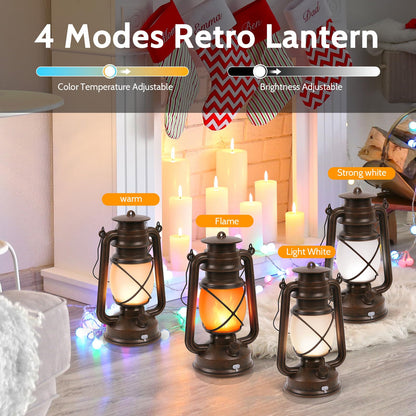 KINGLEAD Vintage LED Laterne mit Flammeneffekt, USB, IP44, 2er-Set