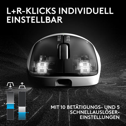 Logitech G PRO X2 SUPERSTRIKE LIGHTSPEED Gaming-Maus, weiss