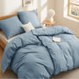 Bedsure Bettwäsche-Set Baumwolle 135x200, 4-teilig, Graublau mit zwei Bettbezügen und zwei Kissenbezügen