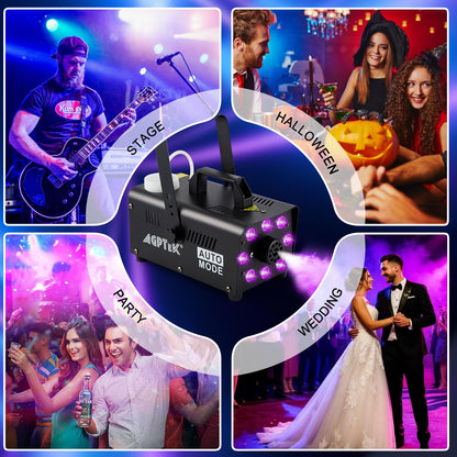 AGPTEK Nebelmaschine mit 2000 CFM, RGB-LED und Fernbedienung