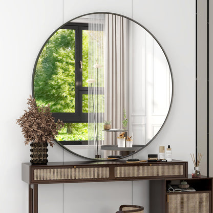 BEAUTYPEAK Runder Wandspiegel 90 cm - Aluminiumrahmen