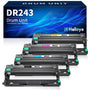 Halloya DR-243CL DR243 Trommeleinheit für Brother – 4er-Pack. Dunkle, zylindrische Einheit. Überträgt Toner für Laserdrucker.