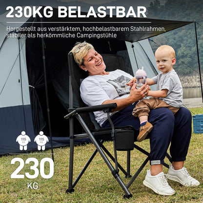 EVER ADVANCED Campingstuhl faltbar, XL Klappstuhl bis 230 kg
