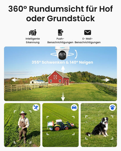 Reolink Go PT Plus 4G LTE Überwachungskamera 5MP PTZ Solar Set