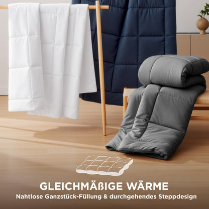 BEDSURE Bettdecke 135x200 cm, Ganzjahresdecke für Allergiker, Grau