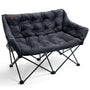 EVER ADVANCED Campingstuhl Faltsofa 2-Sitzer XXL - Schwarz, schwarzes, faltbares 2-Sitzer-Sofa für zwei Personen. Bietet komfortable Outdoor-Sitzgelegenheit.