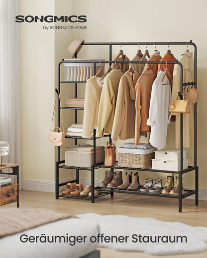 SONGMICS Kleiderständer HSR182B01, offener Kleiderschrank, schwarz