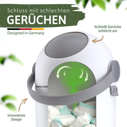 Forche Windeleimer geruchsdicht mit Ein-Hand-Bedienung
