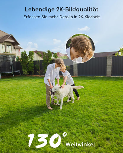 COOAU 2K Überwachungskamera Aussen mit Solarpanel und Akku