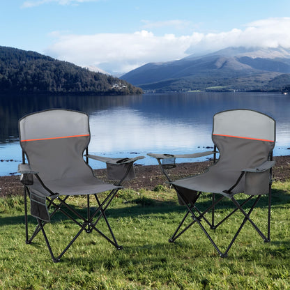 HIGH POINT SPORTS Campingstuhl faltbar 2er Set mit Getränkehalter