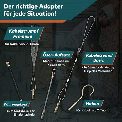 FAIRMO Einziehspirale 30 m, 4 mm PET Zugdraht für Leerrohre