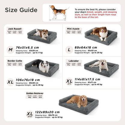BEDSURE Orthopädisches Hundebett für grosse Hunde, 89x64 cm, grau