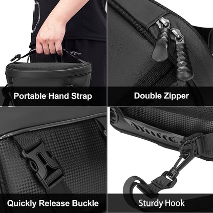 MOSISO Motorrad Hecktasche 10L, wasserdichte Satteltasche, Schwarz