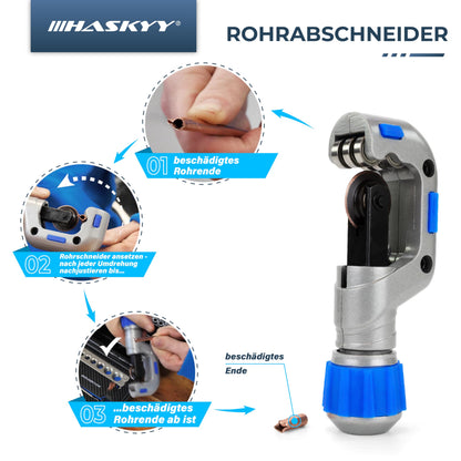 HASKYY Bördelwerkzeug Taumelbördelgerät 5-19mm – inkl. Rohrabschneider
