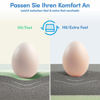 Grbsy PureNest Matratzentopper 180x200 cm, H5/H6, Gel-Memory-Schaum