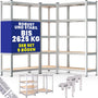 Monzana Schwerlastregal Eckregal Steckregal – 3er Set 2625 kg. Dreiteiliges, silbernes Eck-Steckregal für Lagerung schwerer Lasten.