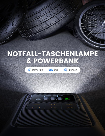 Lamicall Elektrische Luftpumpe 150 PSI, Akku-Fahrradpumpe mit LED
