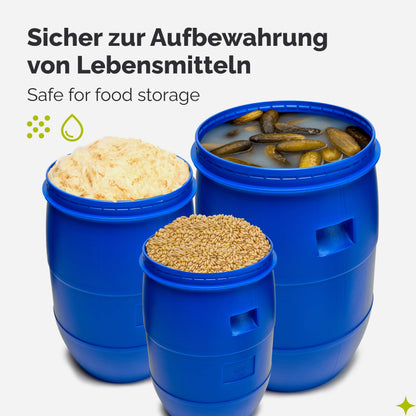 Garronda Weithalsfass 60 Liter HDPE Regenfass blau GD-0078