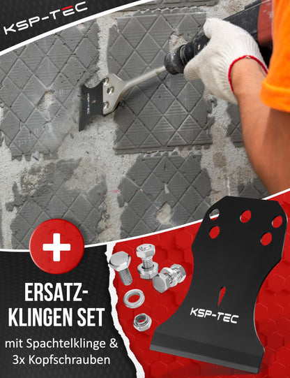 KSP-TEC SDS Plus Spachtelmeissel inkl. Ersatzklinge für Bohrhammer