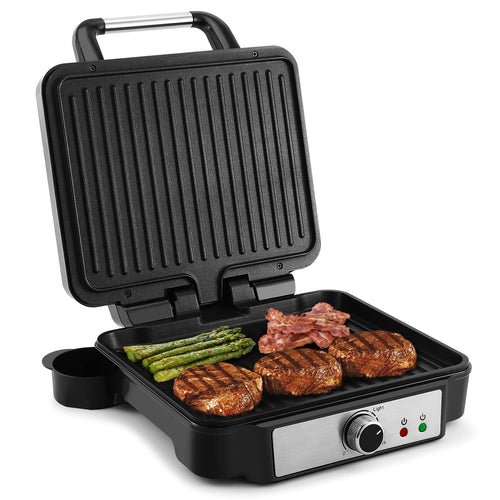 YASHE Kontaktgrill SW-3018 Panini Grill, 1800 W, 4 Scheiben, schwarz