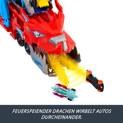 Hot Wheels City Drachentransporter 2-in-1 Spielzeugauto-Trackset JKJ79
