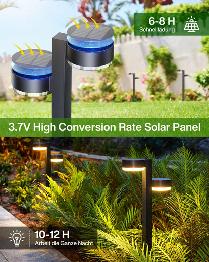 GEARLITE Solarleuchten für Aussen, 4er-Set, warmweiss, IP65
