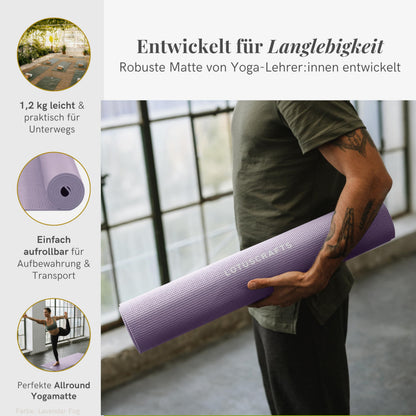 Lotuscrafts MUDRA Yogamatte, rutschfest, 183 x 61 cm, 5 mm