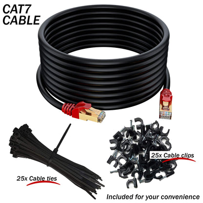 MutecPower CAT 7 SSTP Netzwerkkabel Aussen 75m Schwarz