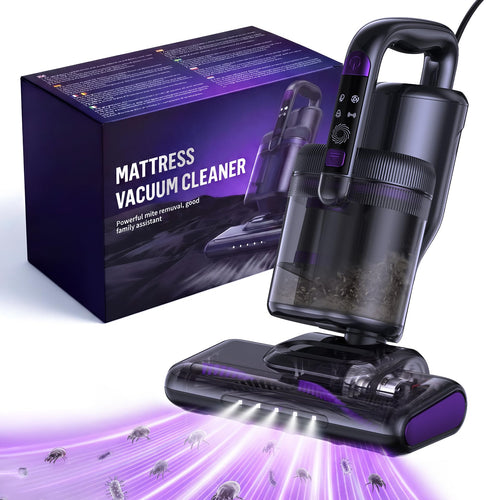 BioAura Milbensauger für Matratzen mit UV-C-Licht und HEPA-Filter, Bürstenwalze und 4-m-Kabel