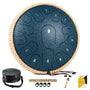 MeloBeat Zungentrommel 13 Zoll 15 Töne Steel Tongue Drum Set - Dunkelblau. Dunkelblaue Stahltrommel, 15 Töne. Erzeugt meditative Klänge zur Entspannung.