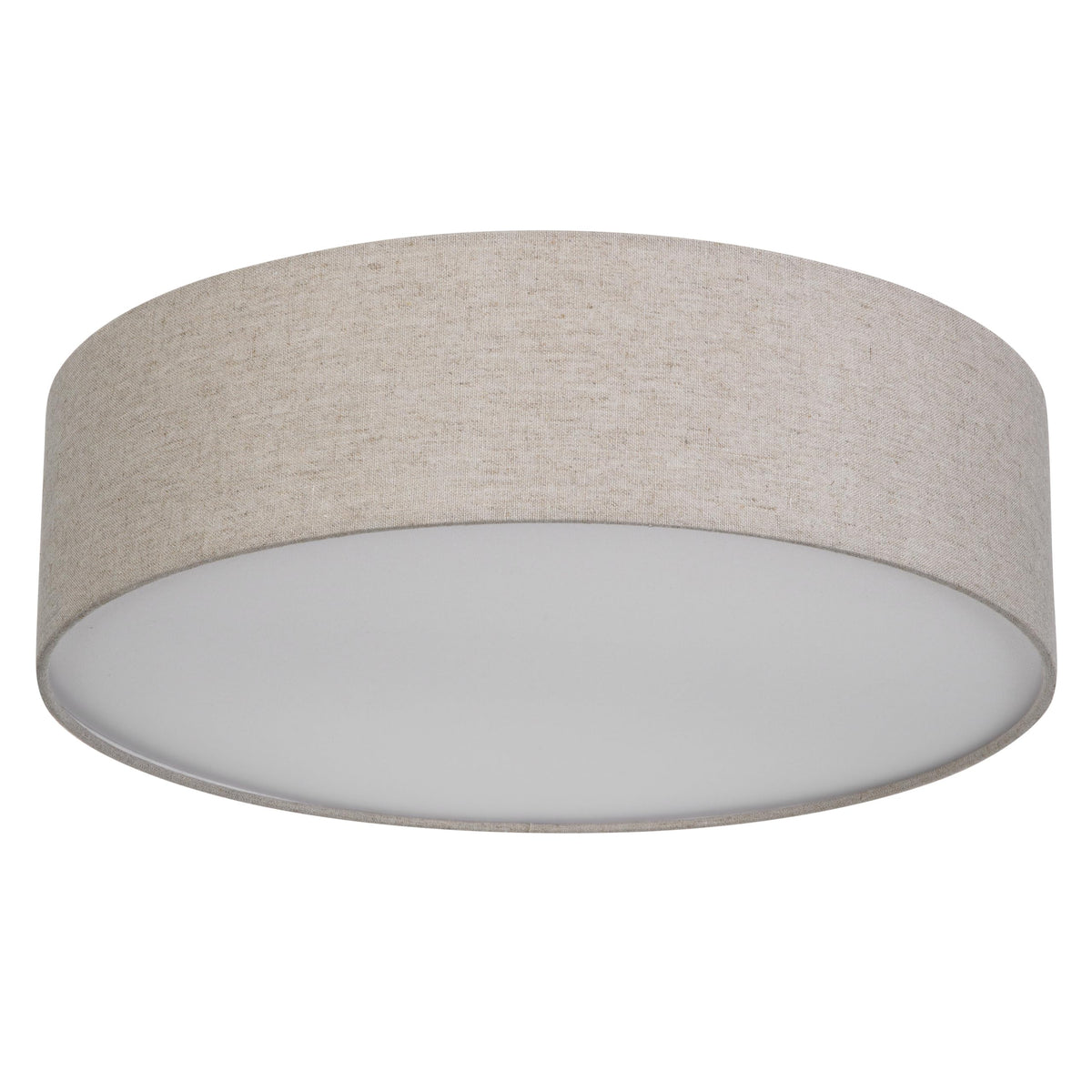 REV LED Deckenleuchte rund 40 cm mit Stoffschirm in Taupe, 2x E27, runder Leinen-Lampenschirm