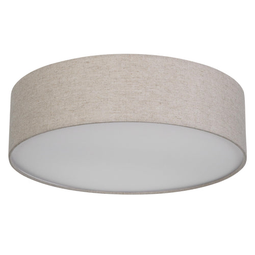REV LED Deckenleuchte rund 40 cm mit Stoffschirm in Taupe, 2x E27, runder Leinen-Lampenschirm