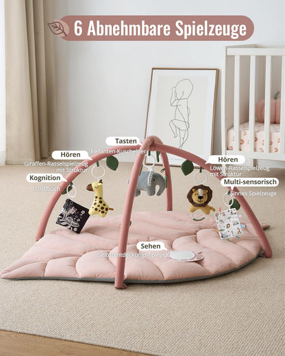 Blissful Diary Spielbogen mit Krabbeldecke, 135 × 94 cm, Kristallrosa