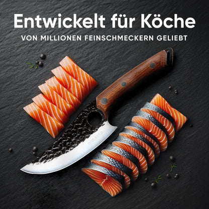 Matsato Küchenmesser Profi 15 cm, japanischer Stahl, Eichenholzgriff