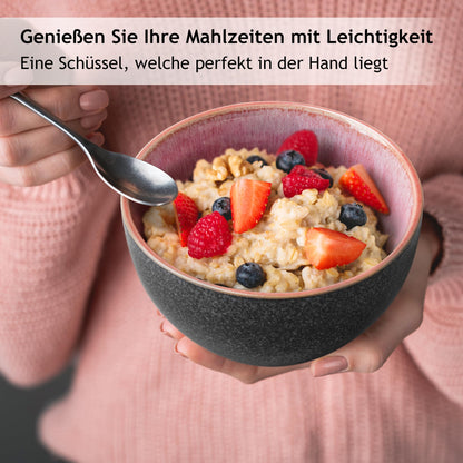 MIAMIO Las Palmitas Schüsselset 6er Keramik Müslischalen 750 ml